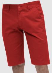  Mens Solid Red Classic Fit Flat