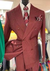  Double Breasted Suit - Maroon Suit