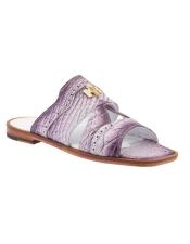  Mens Purple Alligator Slide Sandal Mule