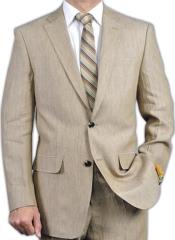  Beige Big and Tall Linen Suit