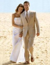  Tan Big and Tall Linen Suit