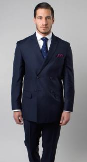  Navy Blue Double Breasted Suit -