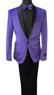  Paris Purple Velvet Slim Fit Jacket