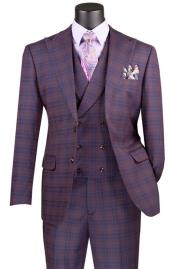  Purple Plaid Suit - Vested Suit