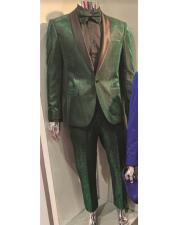  Retro Paris Fancy Green Suit
