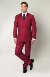  Maroon Double Breasted Suit - Slim