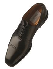  Ferrini French Calfskin Cap Toe Dress Shoe in Black