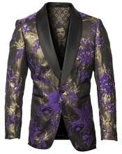  Mens Purple Blazer - Floral Blazer