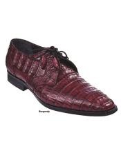  Burgundy Wine Crocodile Shoes Plain Toe