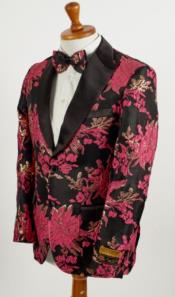  and Tall Tuxedo Jacket - Pink ~ Black Paisley