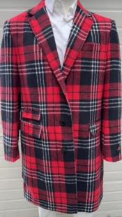 MensPlaidOvercoat-CheckeredCarcoat-100%WoolThree
