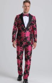  Mens Fuchsia Pink and Black Floral