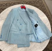  Mens Double Breasted Suits - Blue