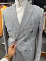  Mens Double Breasted Suits - Grey