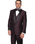 Mens Black and Burgundy prom Suit