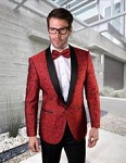 Mens Black and Red Suits