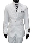 Mens Black and White Pinstripe Suit
