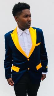 Mens Blue And Gold Blazers