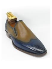 Mens Brown And Blue Dress Shoes