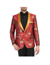 Mens Red and Gold Tuxedo
